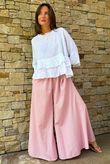 Arbi Gingham Palazzo Pant Indian Pink